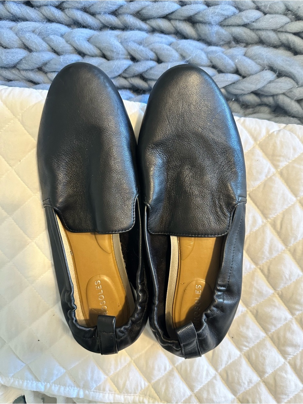 Black Leather Slip-On women’s slip on